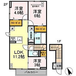 ジェルベーラ 3LDKの間取図画像