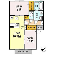 ひまわり 2LDKの間取図画像