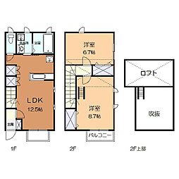 ボヌールB 2LDKの間取図画像