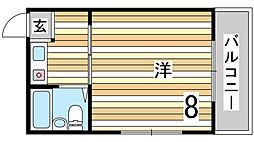 ドミール青木 ワンルームの間取図画像