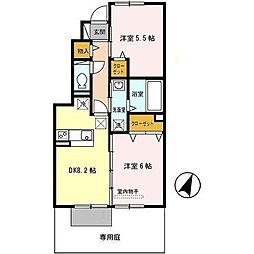 キャンフルローレル 2DKの間取図画像