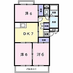 イーストカーサ 3DKの間取図画像