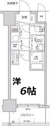 エスリード大阪プライムゲート 1Kの間取図画像