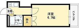 レオパレス武庫川第2 1Kの間取図画像