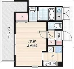 ラ・フォンテ十三 1Kの間取図画像