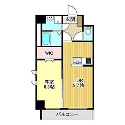 ヴィガラス吉原 1LDKの間取図画像