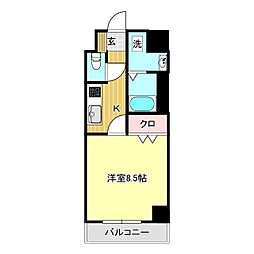 グランメールコート永田町 1Kの間取図画像