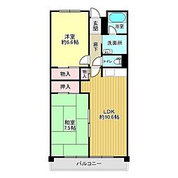 ドミール伏見 2LDKの間取図画像