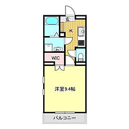 エルピス2 1Kの間取図画像
