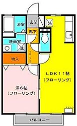 グリーンスクエア 1LDKの間取図画像