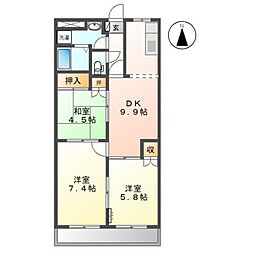サンコートアサバ 3DKの間取図画像