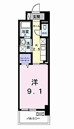 ジュネストラント 1Kの間取図画像