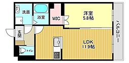 ガーデンコート 1LDKの間取図画像