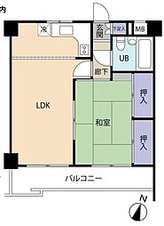 ペルレ五反野 1LDKの間取図画像