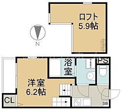 ハーモニーテラス大野木 1Kの間取図画像