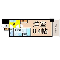 S-RESIDENCESANNO 1Kの間取図画像