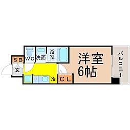 エステムコート名古屋金山ミッドクロス 1Kの間取図画像