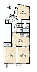 ルミネ明大前 3DKの間取図画像