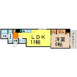 ボワ・ド・ブローニュ 1LDKの間取図画像