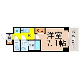 プレサンス広小路通葵 1Kの間取図画像