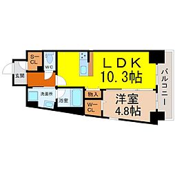 REVELER大須 1LDKの間取図画像