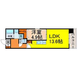 THE BRICKS 1LDKの間取図画像