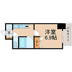 プレサンスサカエリバースタイル 1Kの間取図画像