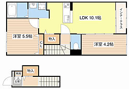 エトワール タケ 1LDKの間取図画像