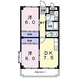 MARICH・YSA棟 2DKの間取図画像