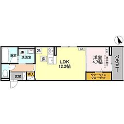 ソヴリンティ 1LDKの間取図画像