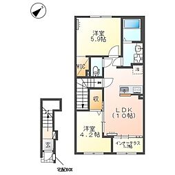 間々田新築アパート(仮) 2LDKの間取図画像