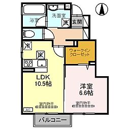 トレジャー・ライト 1LDKの間取図画像