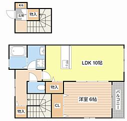 南風B 1LDKの間取図画像