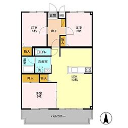 ラ・セーヌ藤 3LDKの間取図画像