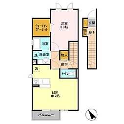 リドレーノア 1LDKの間取図画像