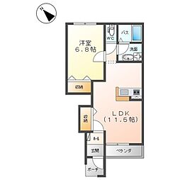 エスポアール 1LDKの間取図画像