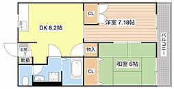 ラ・セゾン古川 2DKの間取図画像