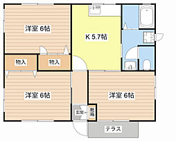コンフォートタウンA 3Kの間取図画像