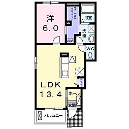 ビオーラ喜沢3 1LDKの間取図画像