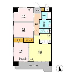 プレジデントマンション 3LDKの間取図画像