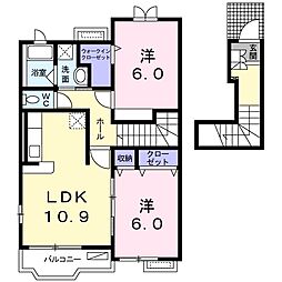 アルバ・ブリーゼ1 2LDKの間取図画像
