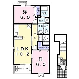 アルモニーメゾンM・K 2LDKの間取図画像