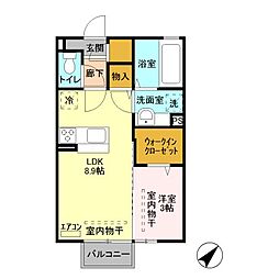 グランツA 1LDKの間取図画像