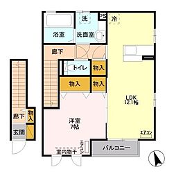 ブロードウェイA 1LDKの間取図画像