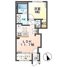 ハレラウレア 1LDKの間取図画像