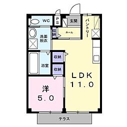 シティハイツ高岩B 2DKの間取図画像