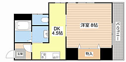 ラフィネヤジマ 1DKの間取図画像