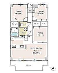 ウッドパーク本厚木 3LDKの間取図画像