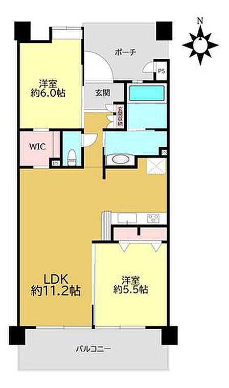 2LDK 間取り