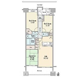 ガーデンセシア弐番館 3LDKの間取図画像